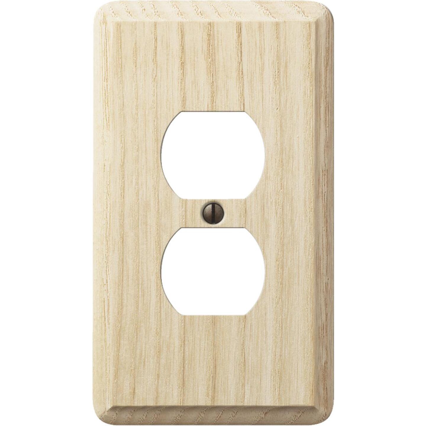 Amerelle 1-Gang Solid Oak Outlet Wall Plate, Unfinished Ash Discount