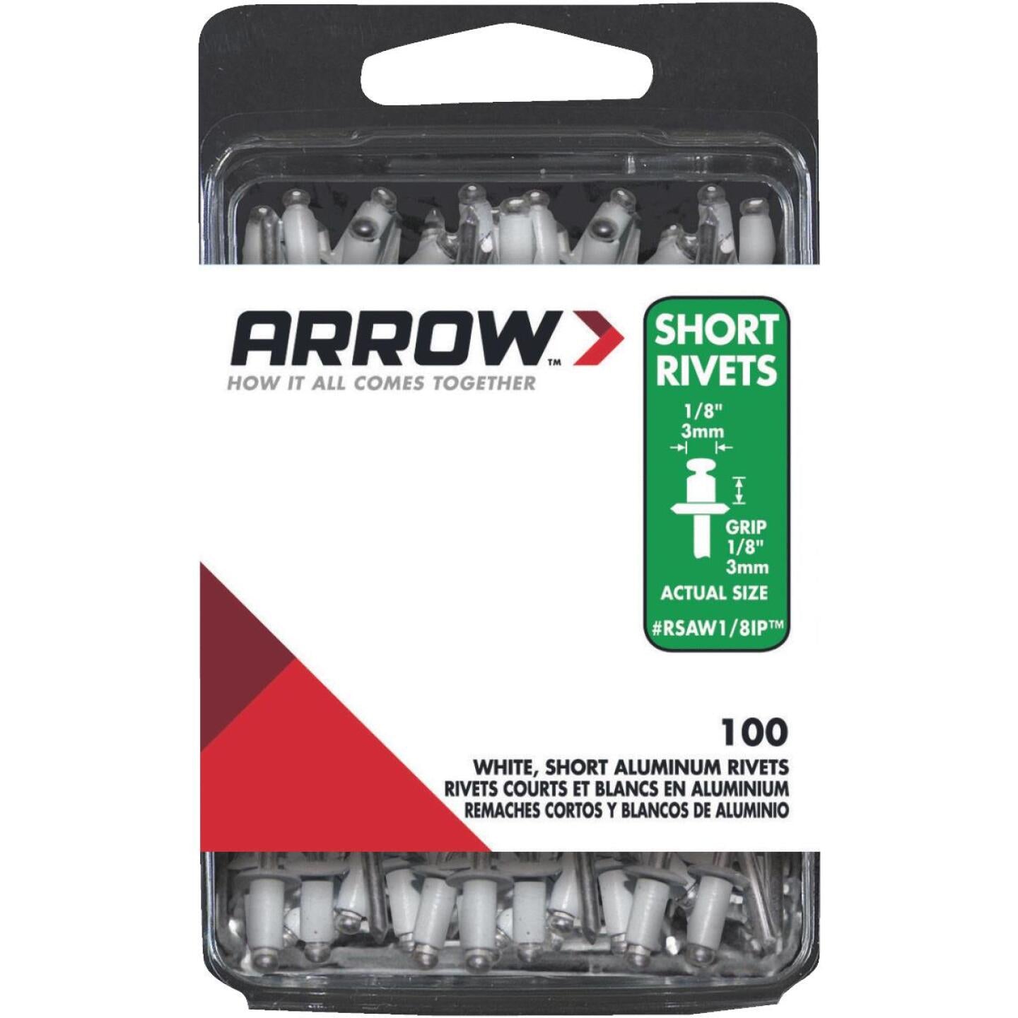 Arrow 1/8 In. x 1/8 In. White Aluminum IP Rivet (100 Count) Online Hot Sale