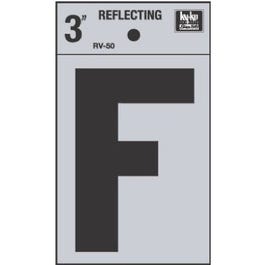Address Letters, “F”, Reflective Black/Silver Vinyl, Adhesive, 3-In. Online