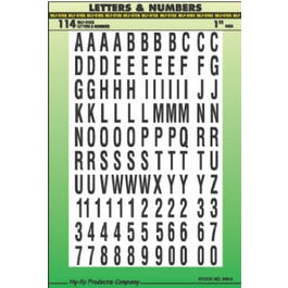 Address Number & Letter Set, Black Vinyl, Adhesive, 1-In. Hot on Sale