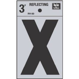 Address Letters, “X”, Reflective Black/Silver Vinyl, Adhesive, 3-In. Online Hot Sale