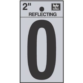 Address Number “0”, Reflective Black Vinyl, 2-In. Supply