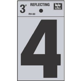 Address Number “4”, Reflective Black Vinyl, 3-In. Sale