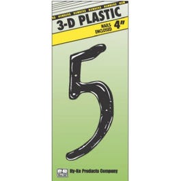 Address Numbers, “5”, Black Plastic, Nail-In, 4-In. Online Hot Sale