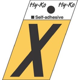 Address Letters, “X”, Angle-Cut, Black/Gold Aluminum, Adhesive, 1.5-In. Fashion