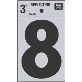 Address Number “8”, Reflective Black Vinyl, 3-In. Discount