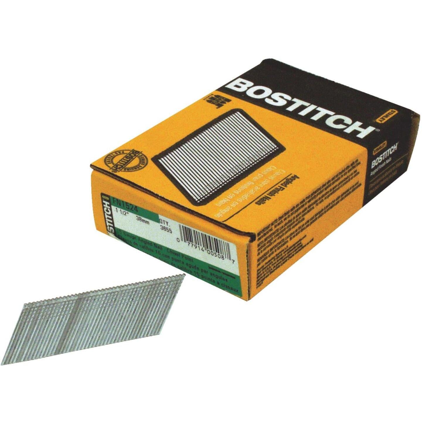Bostitch 15-Gauge Coated 25 Degree FN-Style Angled Finish Nail, 1-3/4 In. (3655 Ct.) Online Sale