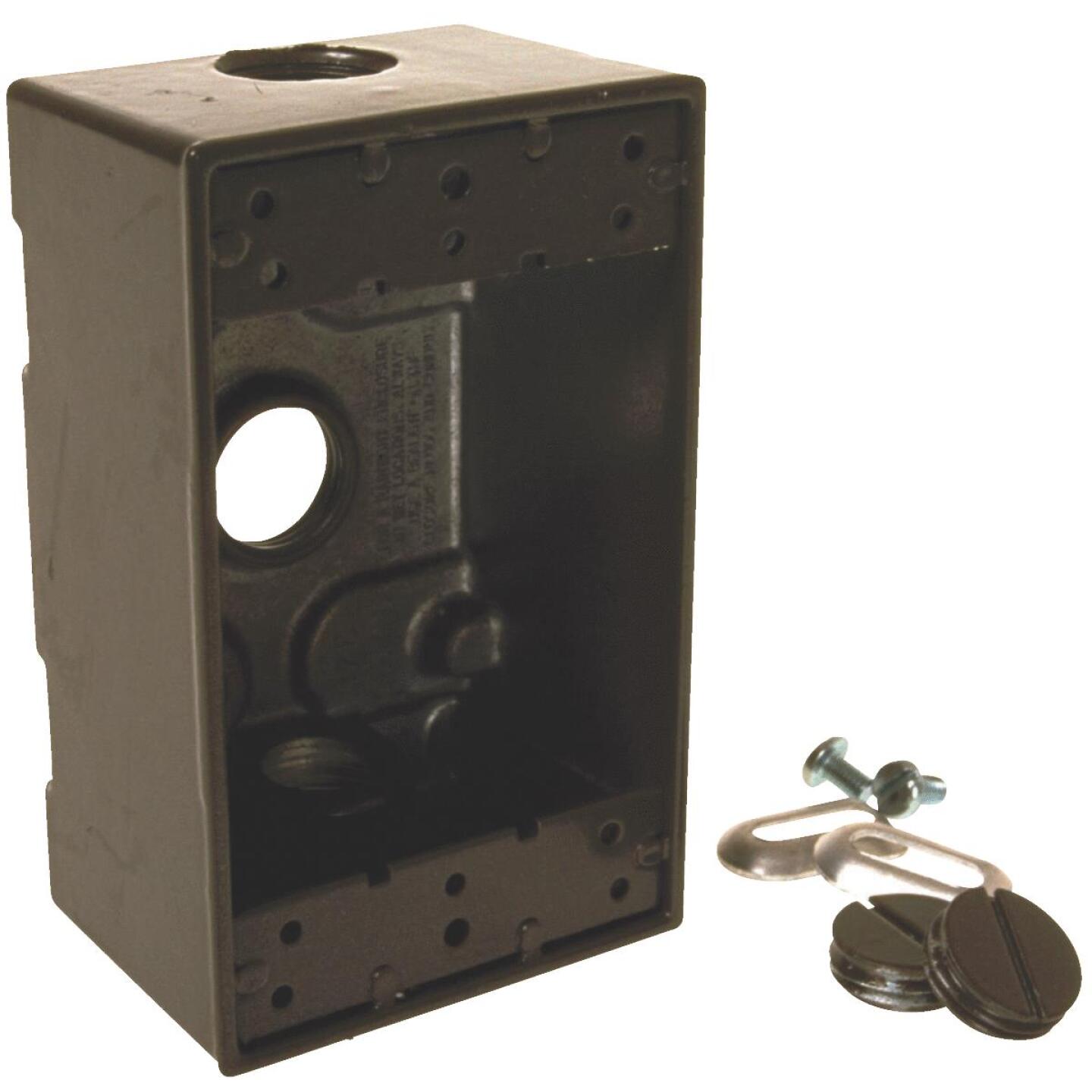 Bell Single-Gang 1/2 In. 3-Outlet Bronze Aluminum Weatherproof Outdoor Outlet Box, Shrink Wrapped Online Sale