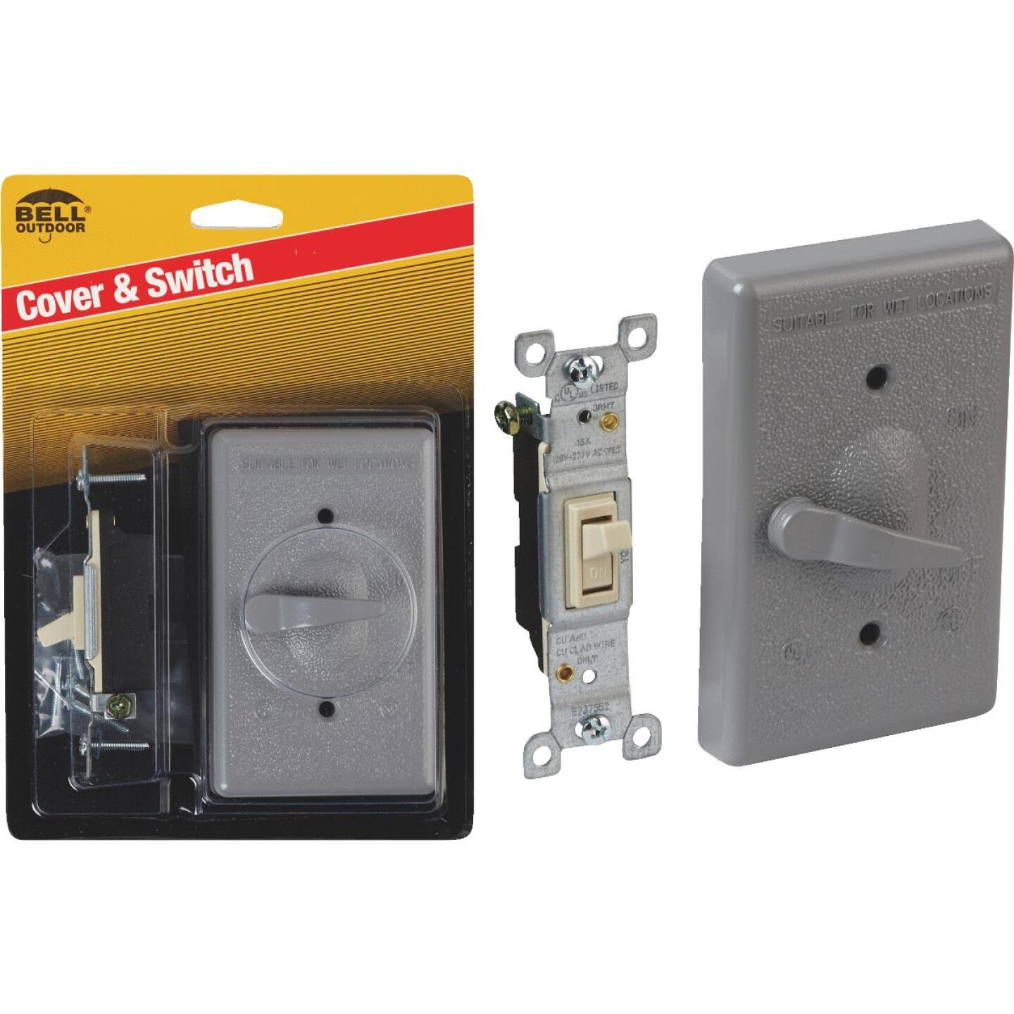 Bell Single Pole Vertical Mount Gray Weatherproof Outdoor Switch Cover Discount