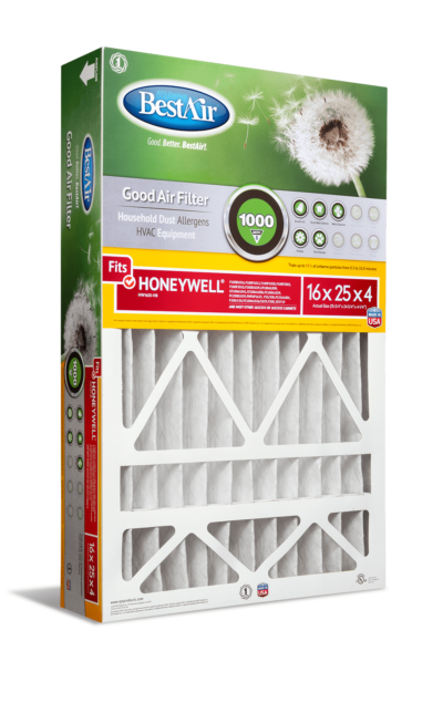 BestAir® 16 x 25 x 4, Air Cleaning Furnace Filter, MERV 8, Removes Allergens & Contaminants, For Honeywell Models Online Hot Sale