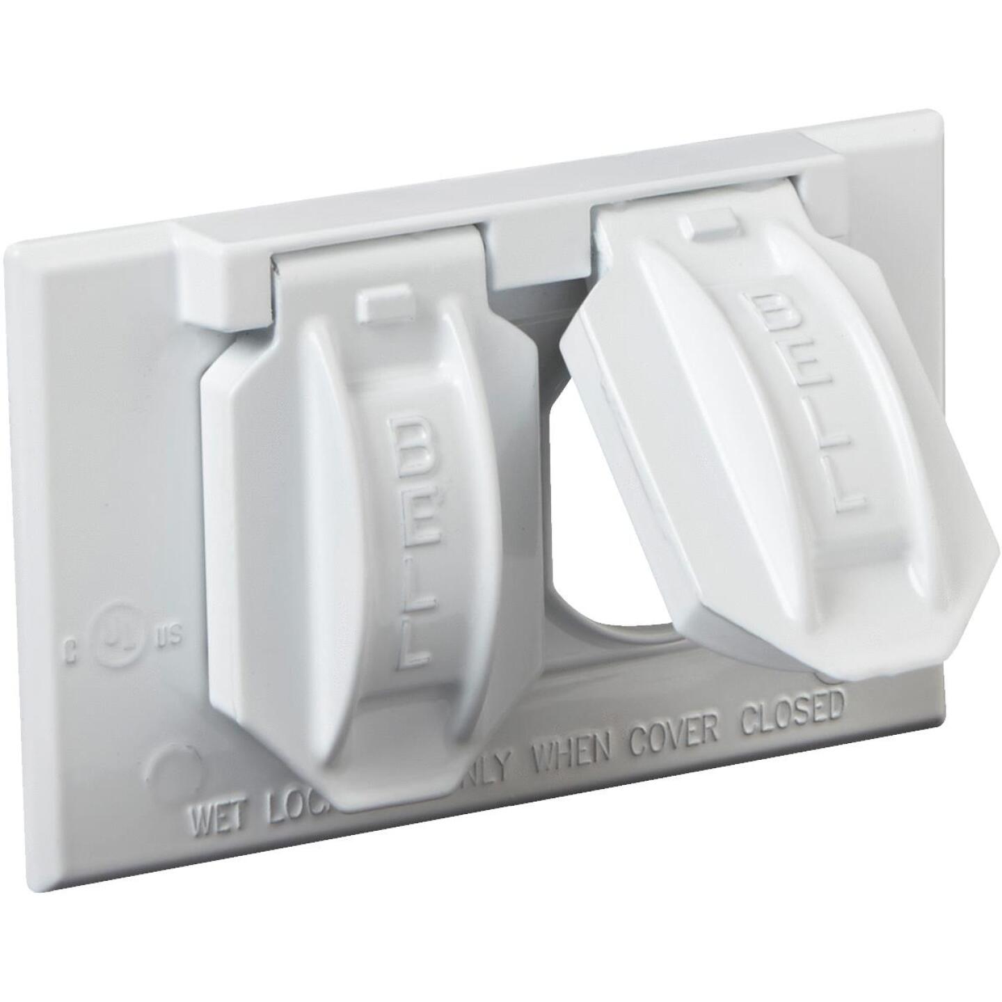 Bell Horizontal Mount Duplex Aluminum White Weatherproof Outdoor Outlet Cover Online Hot Sale