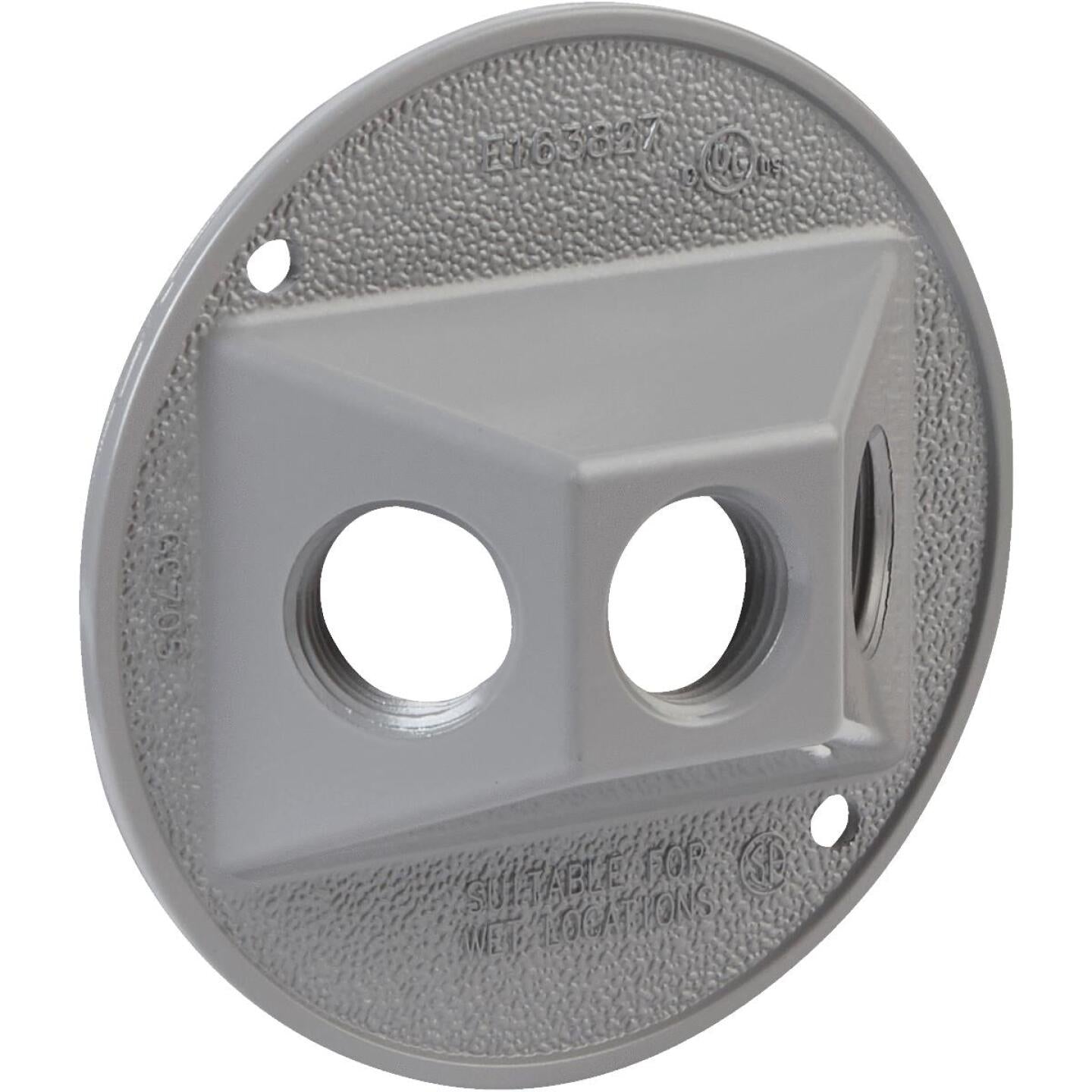 Bell 3-Outlet Round Zinc Gray Cluster Weatherproof Outdoor Box Cover, Shrink Wrapped Sale