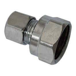 Brass Compression Straight Connector, Chrome-Plated, Lead-Free, 1/2 FPT x 3/8-In. OD Discount