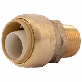 Brass Push MIP Reducing Adapter Fitting, 3/4 x 1/2-In. Supply