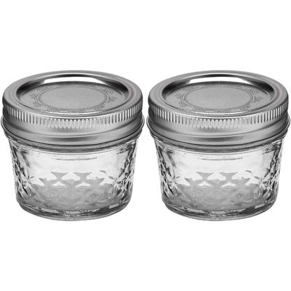 Ball Quilted Crystal Jelly Jars with Lids and Bands, 4-Ounce, Clear Fashion