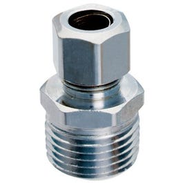 Brass Compression Straight Connector, Lead-Free, 1/2 MPT x 3/8-In. OD Sale