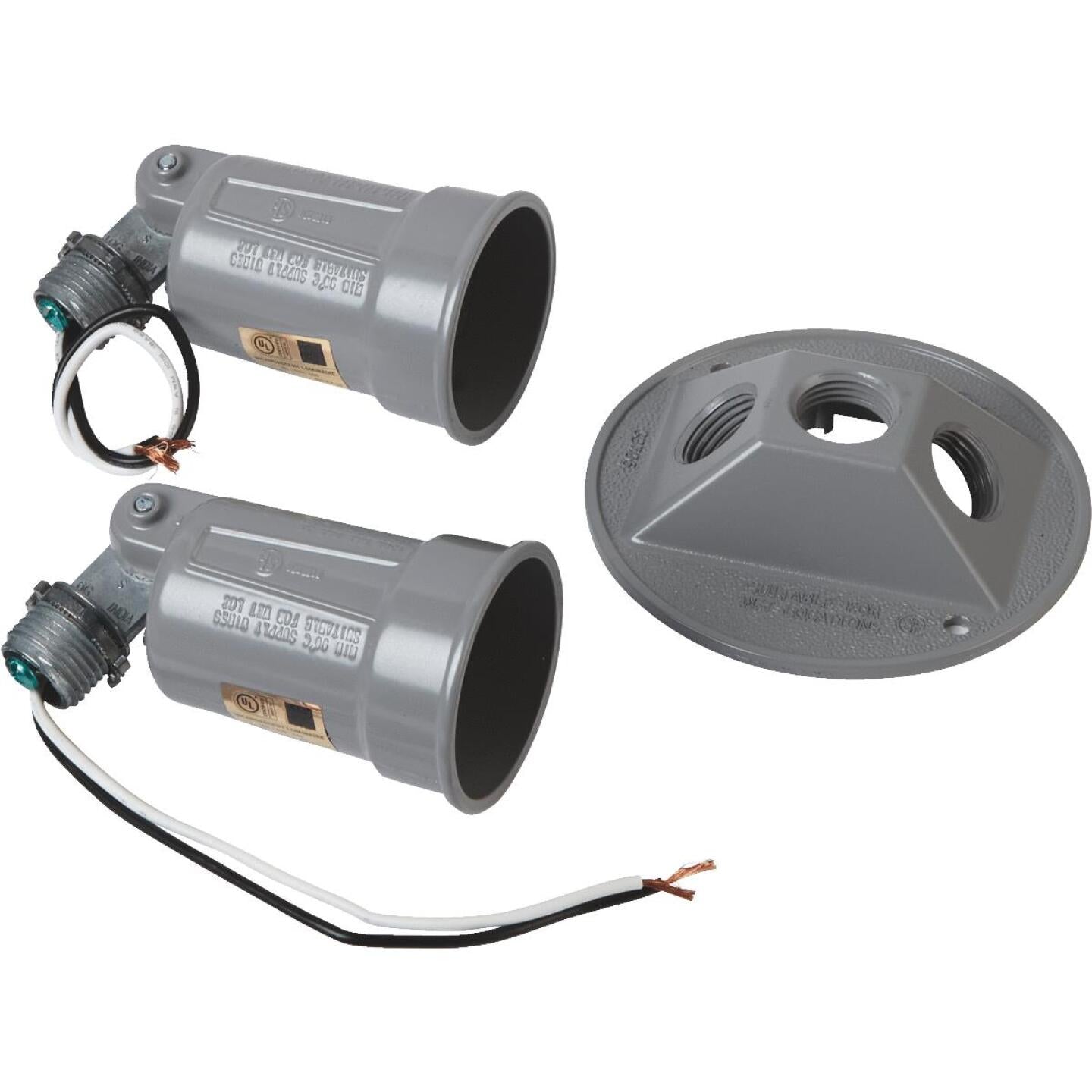 Bell 150W Aluminum 2-Bulb Weatherproof Outdoor Lampholder With Round Cover Online