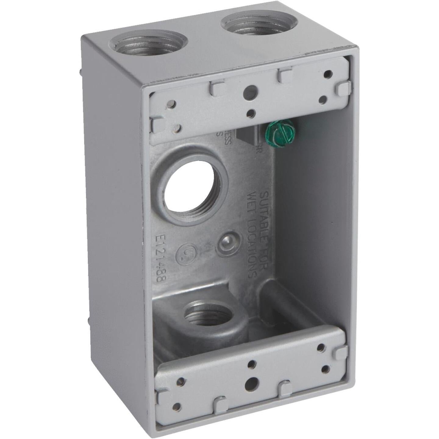 Bell Single Gang 1/2 In. 4-Outlet Gray Aluminum Weatherproof Electrical Outdoor Outlet Box Online