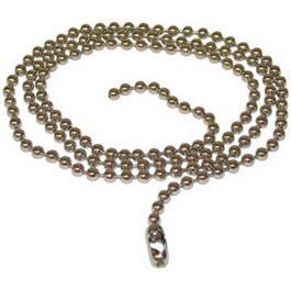 Beaded Chain With Connector, #6, Solid Brass, 3-In. Online now