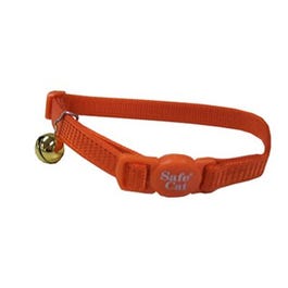 Cat Collar, Adjustable Breakaway, Orange, 3/8 x 12-In. Supply