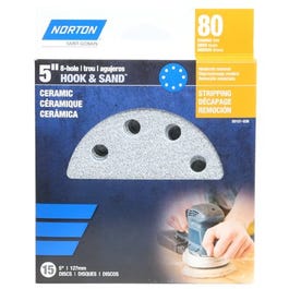 Ceramic Sanding Discs, 80-Grit, 5-In., 15-Pk. Online Hot Sale