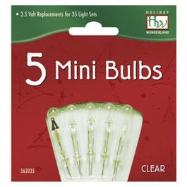 Christmas Lights Replacement Bulb, For 35, 70 & 140-Light Sets, Clear, 3.5-4V X/B, 5-Pk. Discount