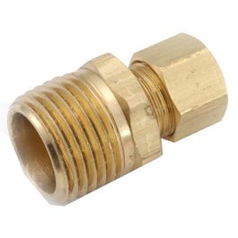 Compression Fitting, Connector, Lead-Free Brass, 3/16 Compression x 1/8-In. MPT Supply