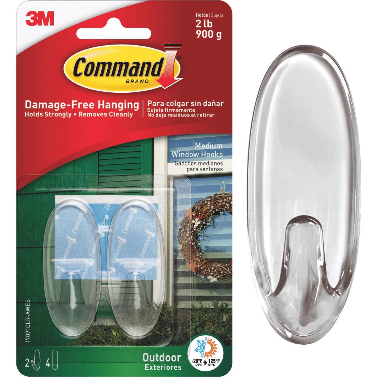 Command Medium Adhesive Outdoor Window Hook (2-Pack) Supply