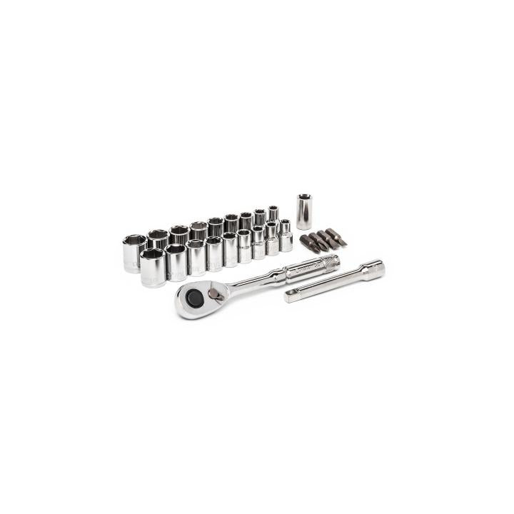 Crescent 25 Pc. 1/4″ Drive 6 Point SAE/Metric Mechanics Tool Set Fashion