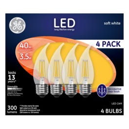Decorative LED Light Bulbs, Soft White, Clear, 300 Lumens, 3.5-Watts, 4-Pk. Hot on Sale