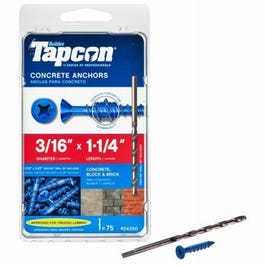 Concrete Anchors, Phillips Flat Head, 3/16 x 1-1/4-In., 75-Pk. Sale