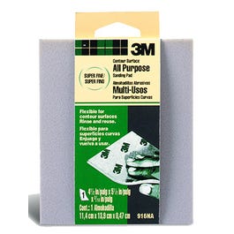 Contour Surface Sanding Sponge, Super Fine, 4.5 x 5.5 x 3/16-In. Fashion