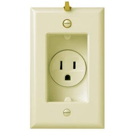 Clock Hanger Receptacle With Smooth Wall Plate, Ivory, 15-Amp, 125-Volt Sale