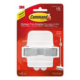 Command Broom Gripper Hook, White Fashion