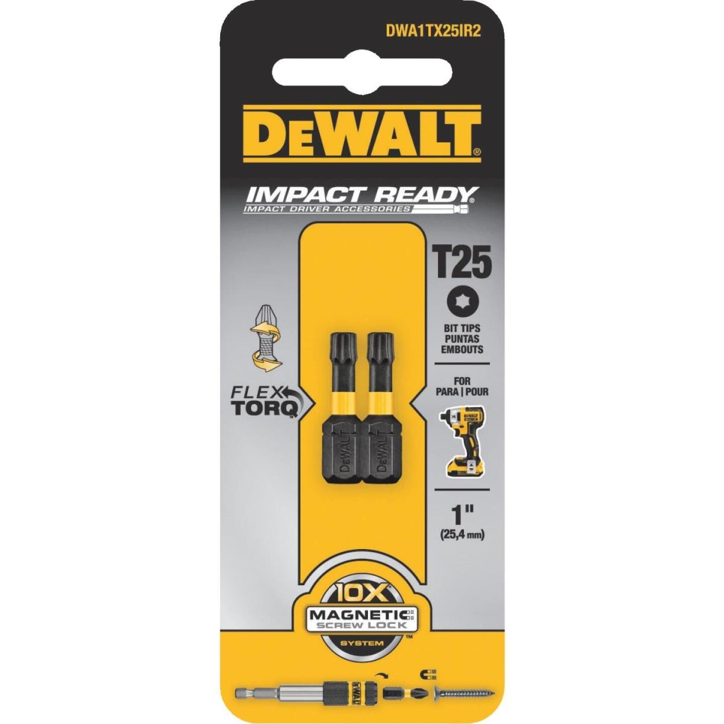 DeWalt FlexTorq 1 In. T25 TORX Insert Impact Screwdriver Bit (2-Pack) Discount