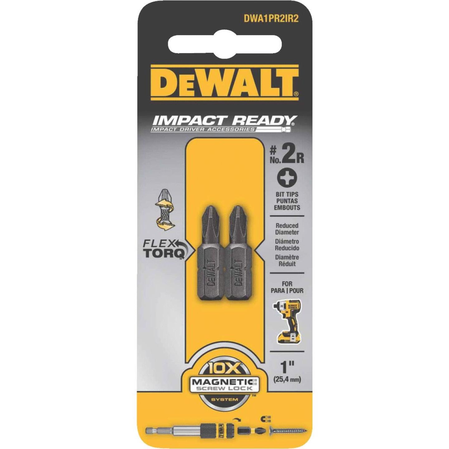 DeWalt FlexTorq 1 In. #2 Phillips Reduced Insert Impact Screwdriver Bit (2-Pack) on Sale