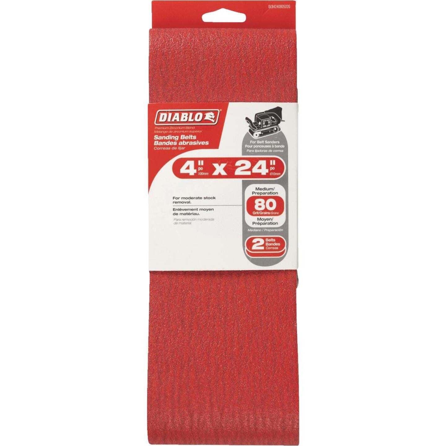 Diablo 4 In. x 24 In. 80 Grit General Purpose Sanding Belt (2-Pack) Online Sale