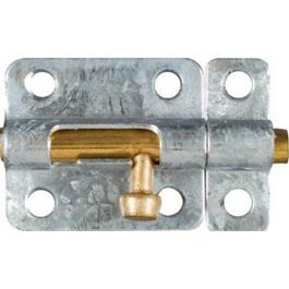 Door Barrel Bolt, Galvanized, 2-1/2-In. Supply