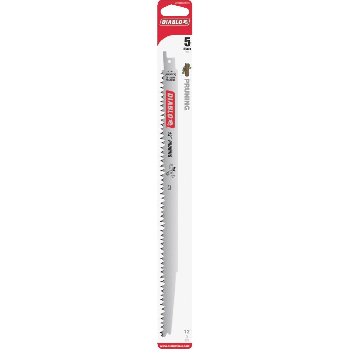 Diablo 12 In. 5 TPI Pruning Reciprocating Saw Blade (5-Pack) Online now
