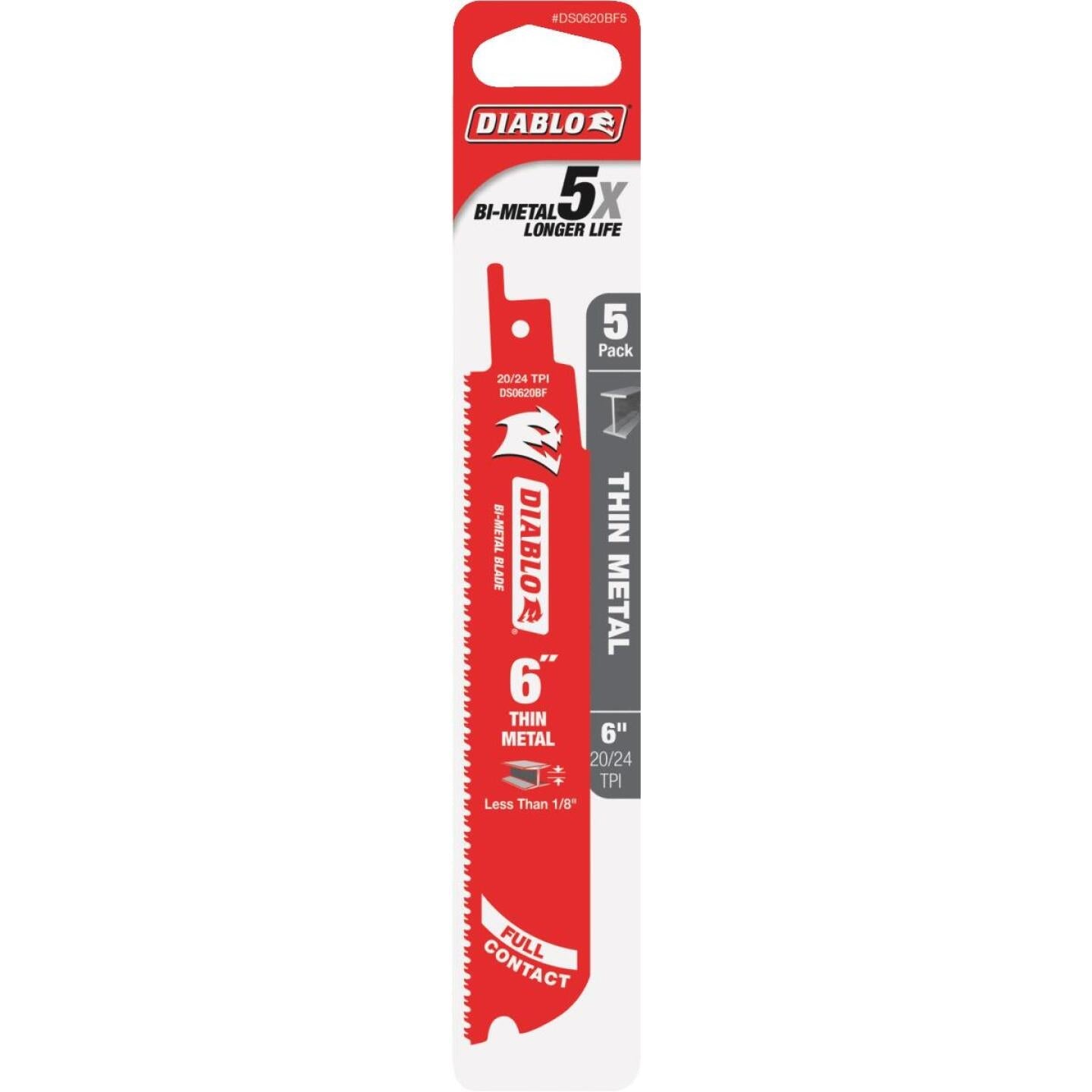 Diablo Steel Demon 6 In. 20/24 TPI Thin Metal Reciprocating Saw Blade (5-Pack) Supply