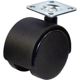 Dual Wheel Caster With Plate, Black, 2-In., 2-Pk. Supply