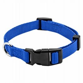 Dog Collar, Adjustable, Blue Nylon, Quadlock Buckle, 5/8 x 10 to 16-In. on Sale