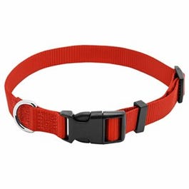 Dog Collar, Adjustable, Red Nylon, Quadlock Buckle, 3/8 x 8 to 12-In. Sale