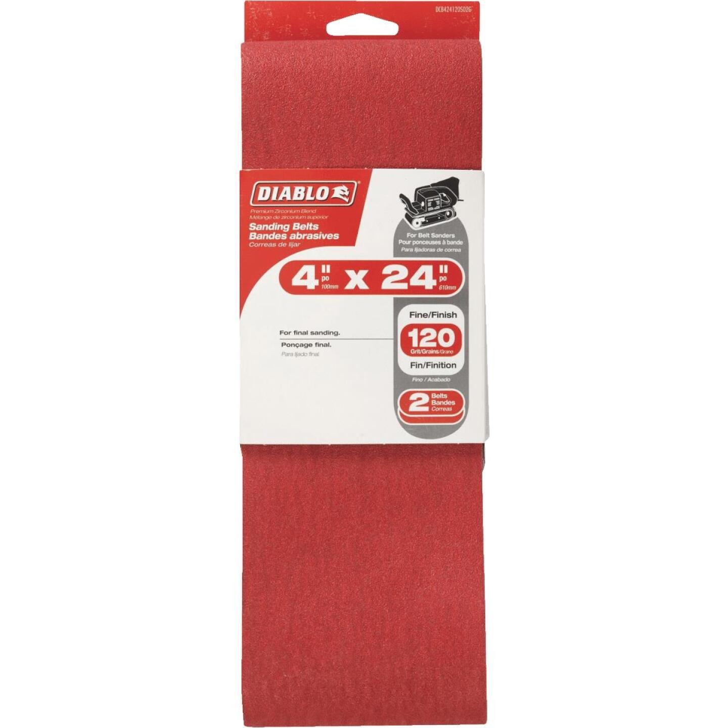Diablo 4 In. x 24 In. 120 Grit General Purpose Sanding Belt (2-Pack) Discount