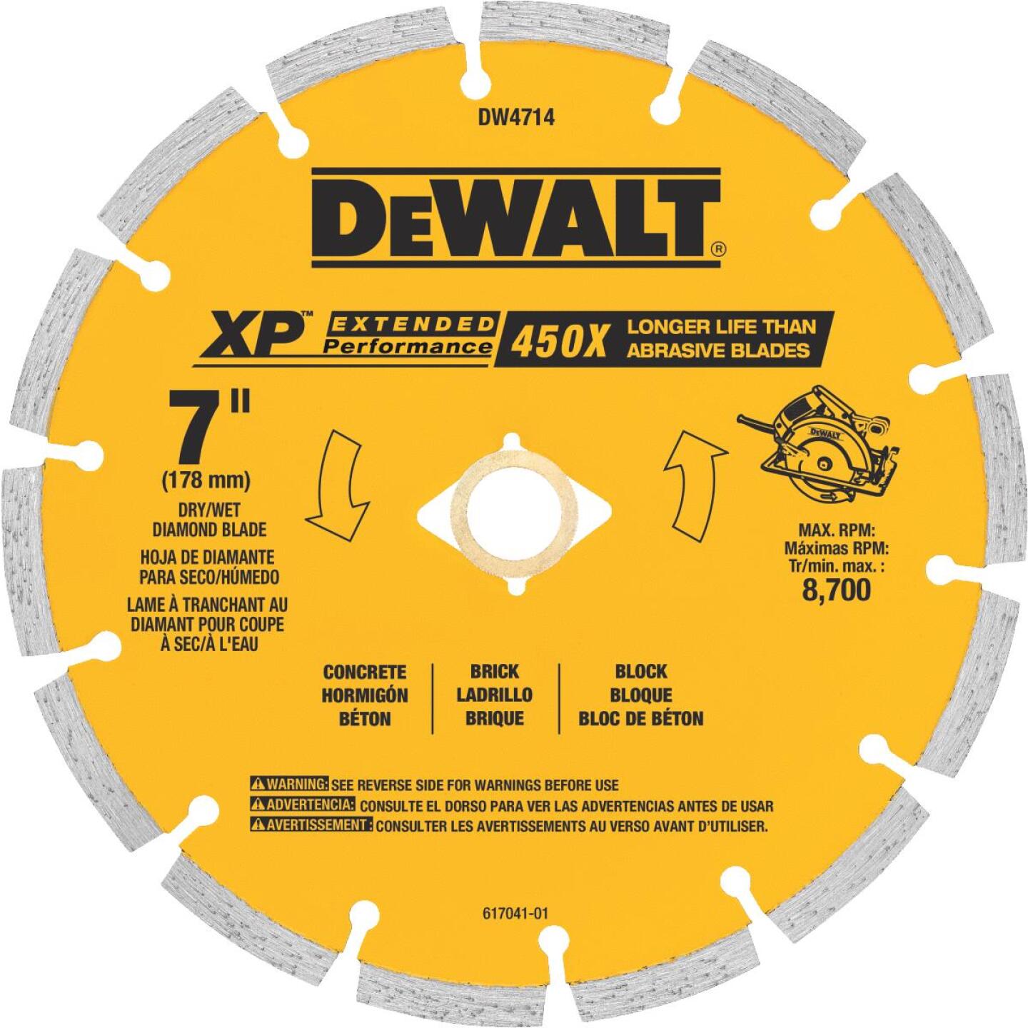 DeWalt Extended Performance 7 In. Segmented Rim Dry/Wet Cut Diamond Blade Online now