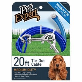 Dog Tie Out, Lightweight Steel Aircraft Cable, Blue 20-Ft. Online