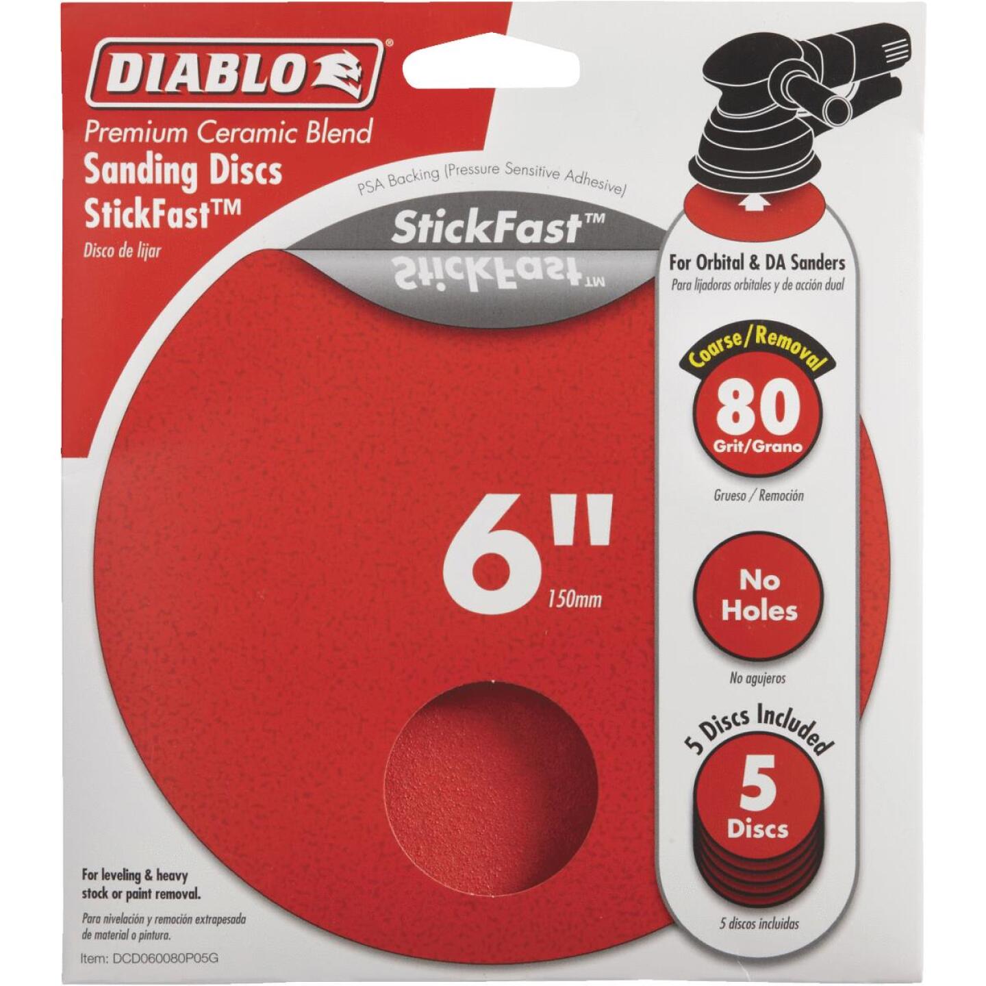 Diablo StickFast 6 In. 80 Grit Sanding Disc (5-Pack) Online