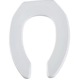 Elongated Commercial Plastic Open Front Toilet Seat, STA-TITE(TM) Hinge, White Hot on Sale