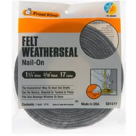 Felt Weatherstrip, 1-1/4″ W x 3/16″ T x 17′ L Supply