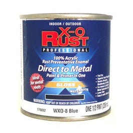 Enamel Paint, Gloss, Blue, Interior/Exterior, 1/2-Pt. Online now